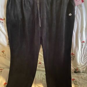 JUICY COUTURE BLACK licorice VELOUR JOGGER PANTS XXL* NWTS